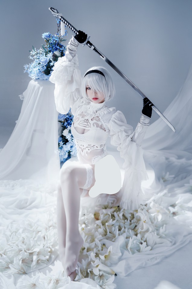 半半子 - Automataヨルハ二号B型 白いドレス [51P-91MB]