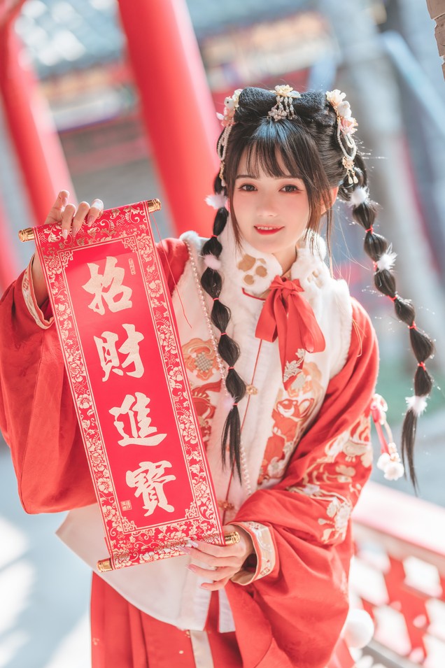 兔子Zzz不吃胡萝卜 - 可爱新年&amp;红色蝴蝶结 2 套