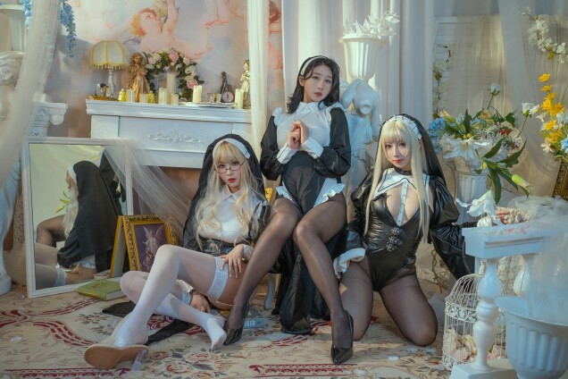 轩萧学姐 - 奶桃X胡桃喵X轩萧学姐 修女 [50P1V-1.38GB]