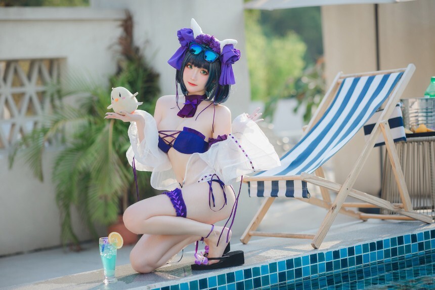 瓜希酱 - 柴郡泳装 [32P-103MB]