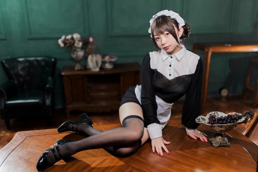 花铃 - 黑丝透明短裙女仆 [66P-604MB]