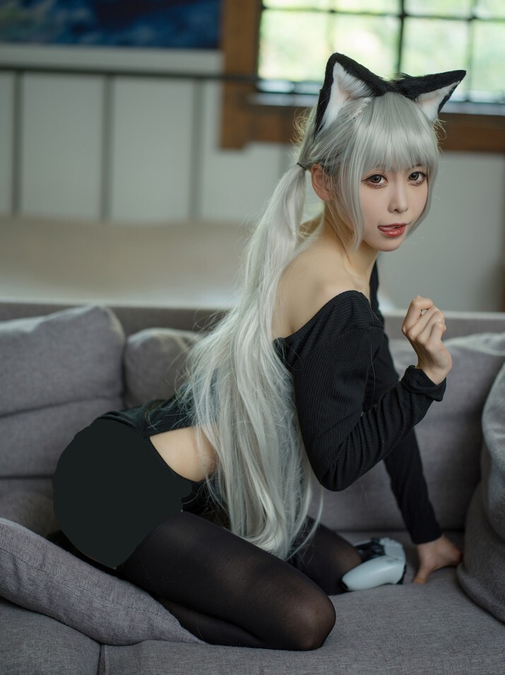 樱岛嗷一  - 黑猫针织衫连体衣 [57P1V-704MB]