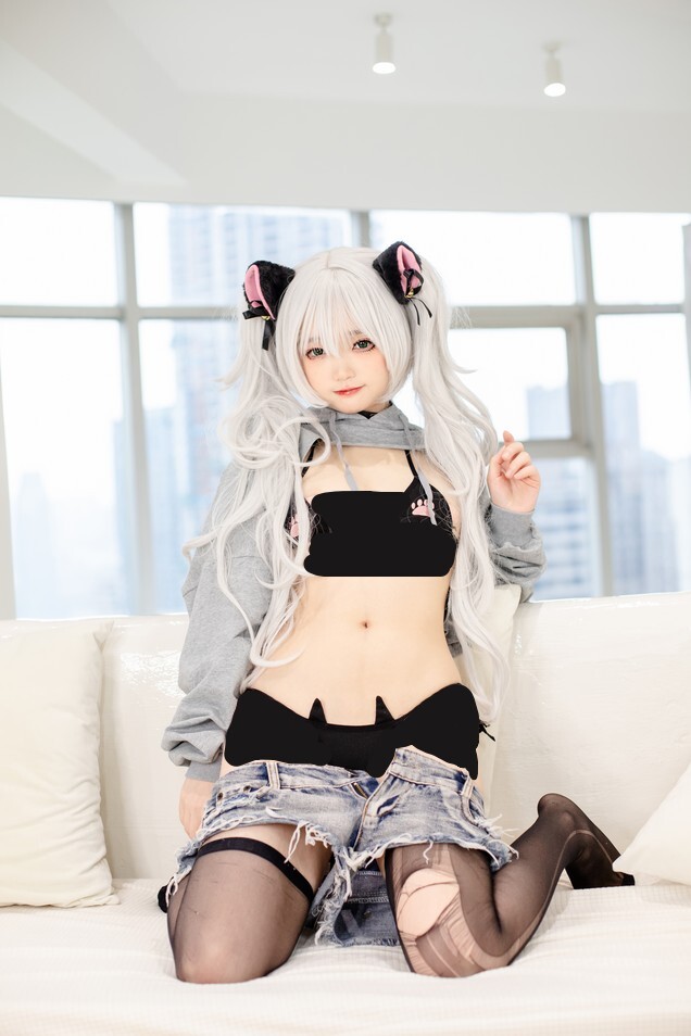 神沢永莉 – ckt♡前开卫衣黑丝牛仔裤 [88P-868MB]