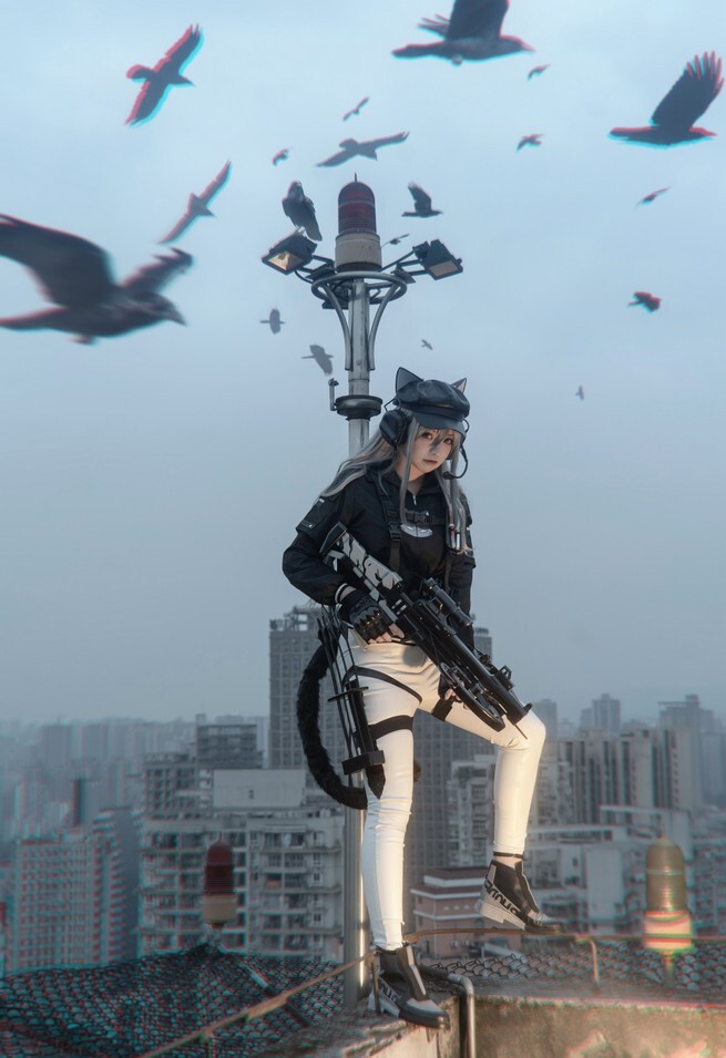 贤儿sherry - 明日方舟 天际线-黑 [13P-16MB]