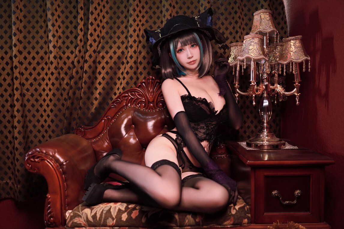 黑白御猫 - 柴郡旗袍 [37P-128MB]