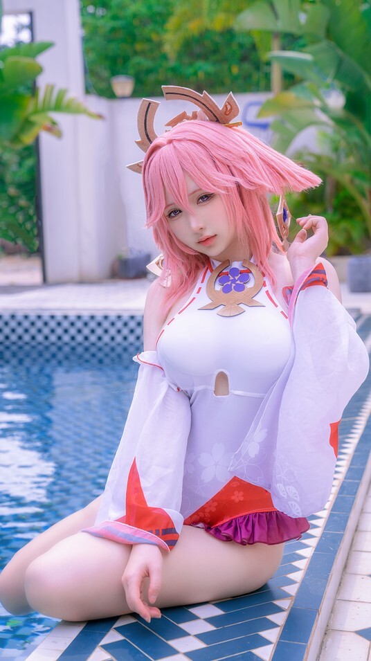 樱梨梨Eriri - 八重神子泳装 [29P-429MB]