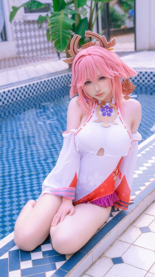 樱梨梨Eriri - 八重神子泳装 [29P-429MB]