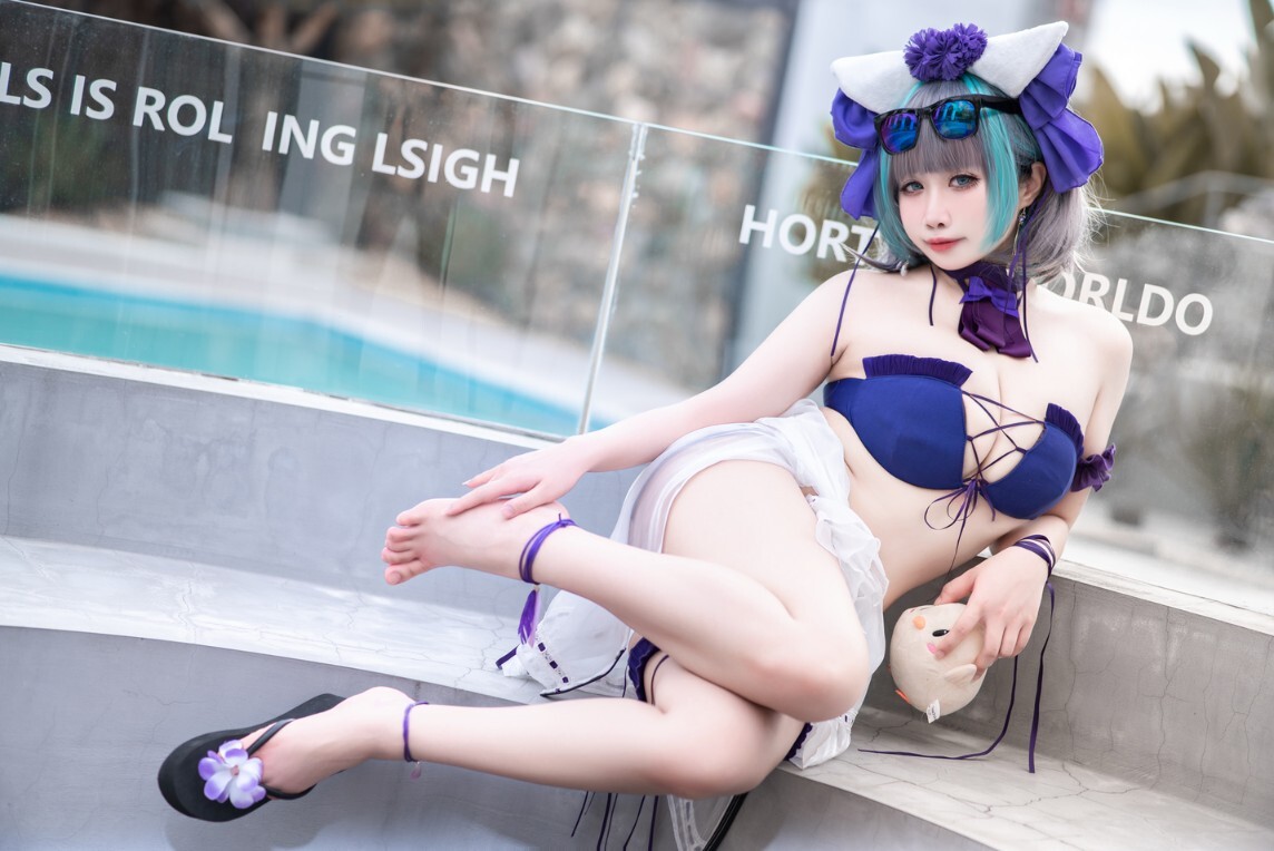 贞子蜜桃 - 碧蓝航线 柴郡泳装 [60P1V-1.19GB]