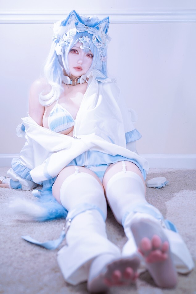狐洛洛子 - 24年07月限定 水色猫猫头 [40P-702MB]