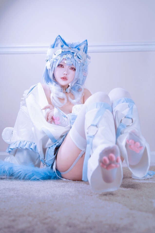 狐洛洛子 – 24年07月限定 水色猫猫头 [40P-702MB]