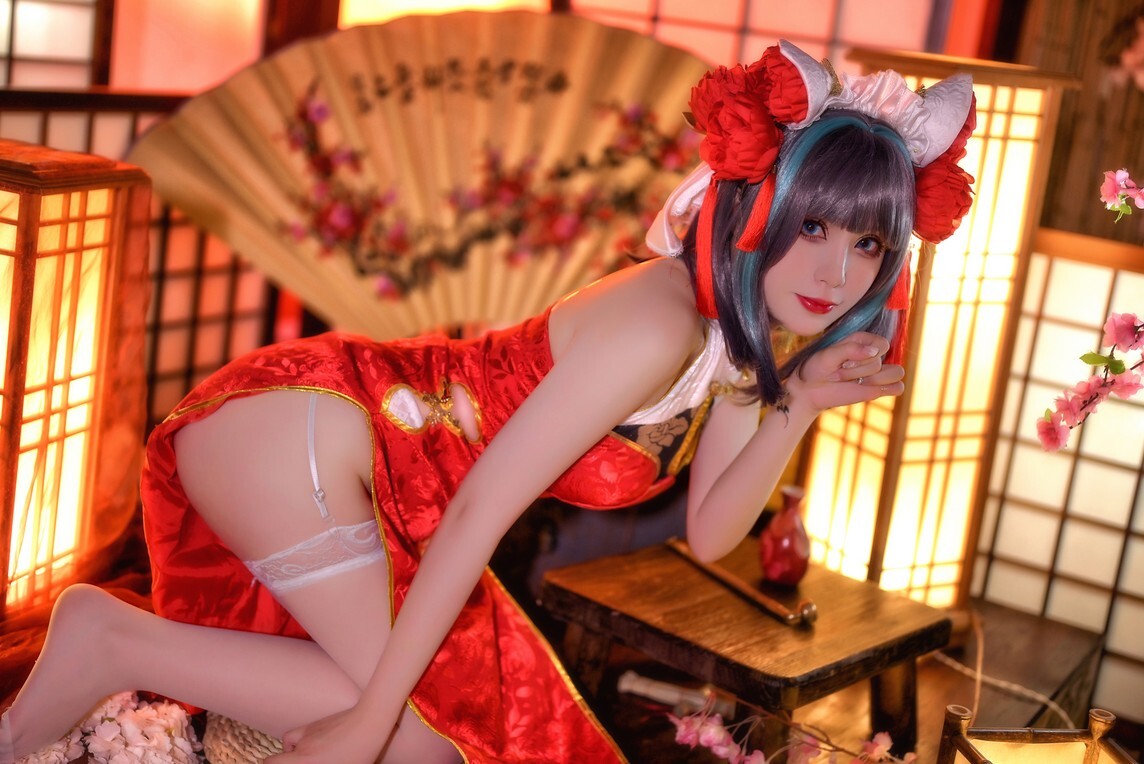 Zyra秋 – 碧蓝航线 柴郡 红旗袍 [20P-176MB]