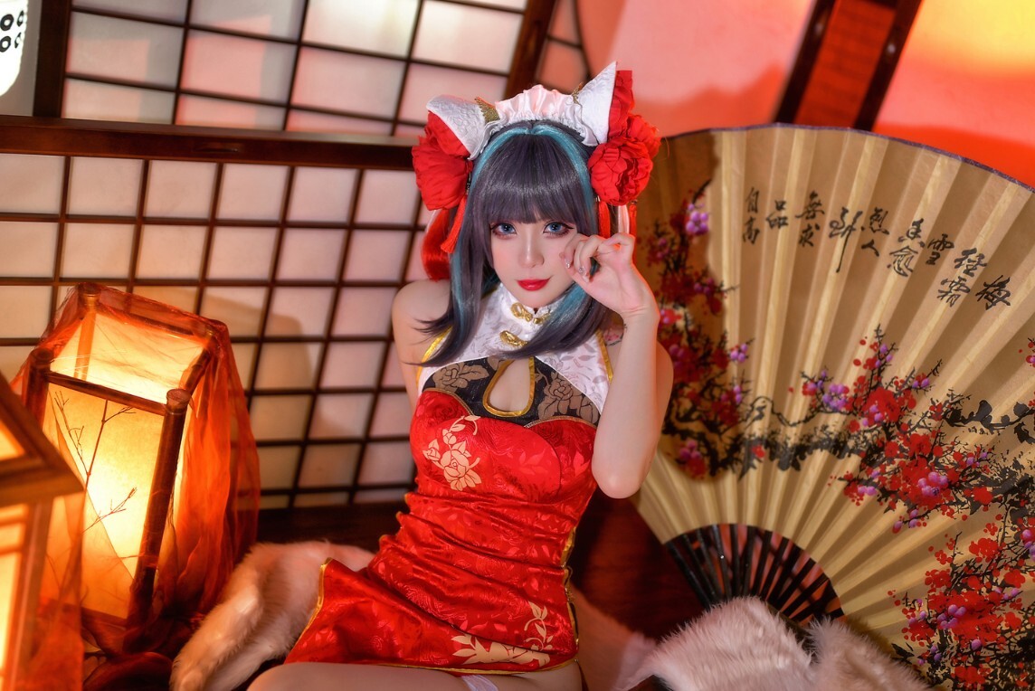 Zyra秋 - 碧蓝航线 柴郡 红旗袍 [20P-176MB]