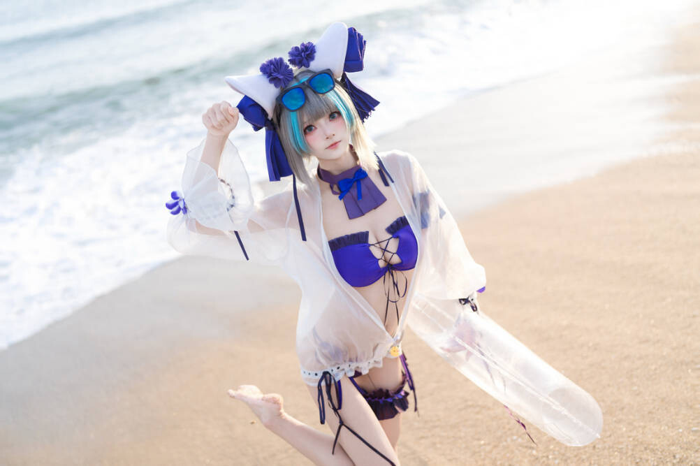 九柒喵 – 碧蓝航线 柴郡泳装 [26P-182MB]